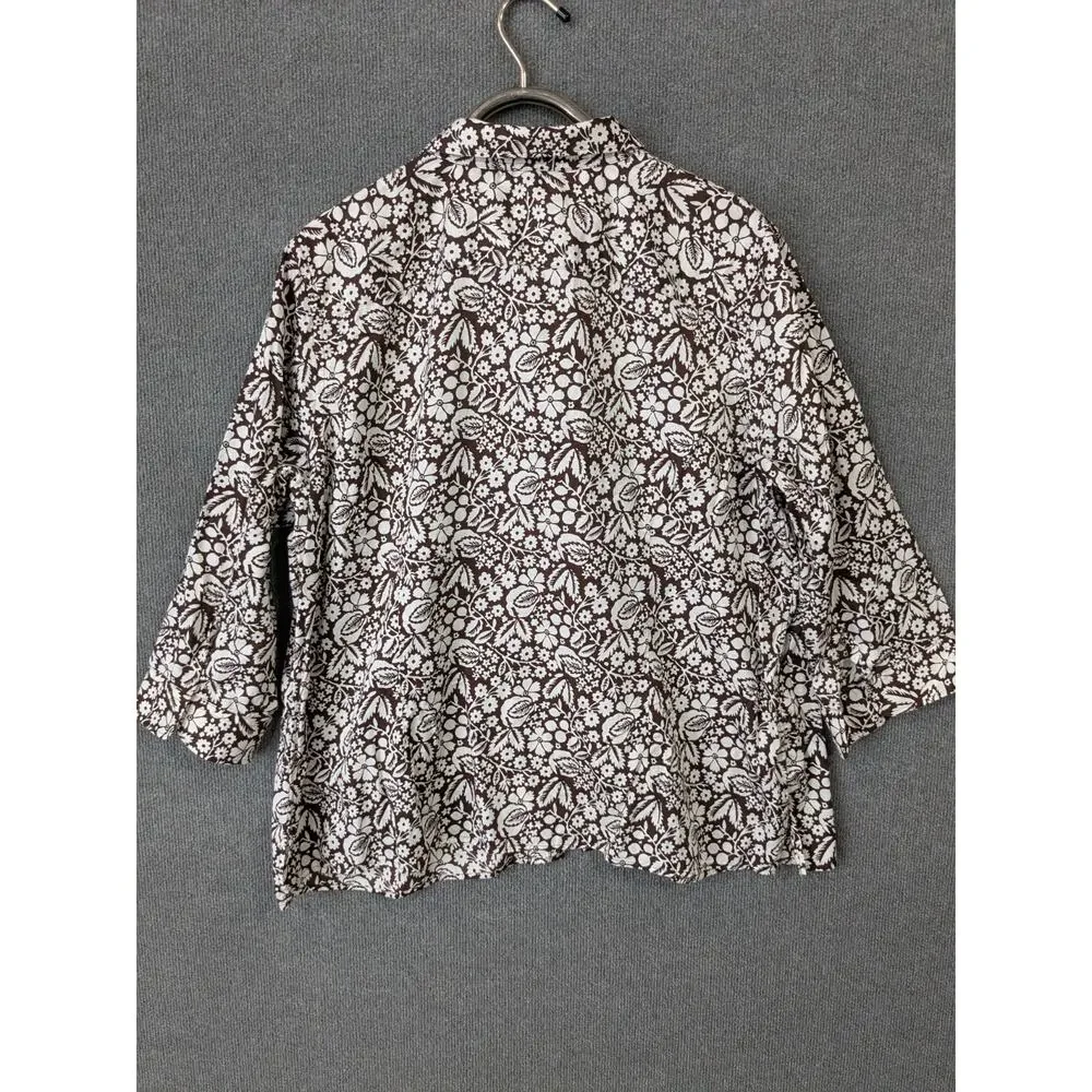 LRL Ralph Lauren Poplin Top Womens 3X Brown Floral Button Up Dress Shirt - Picture 3 of 10